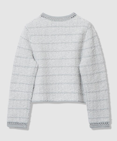 ANAYI(アナイ)の「ノットツイードエジング カーディガン(カーディガン/ボレロ・レディース・ベージュ/ライトグレー・38/36)」の7枚目の写真