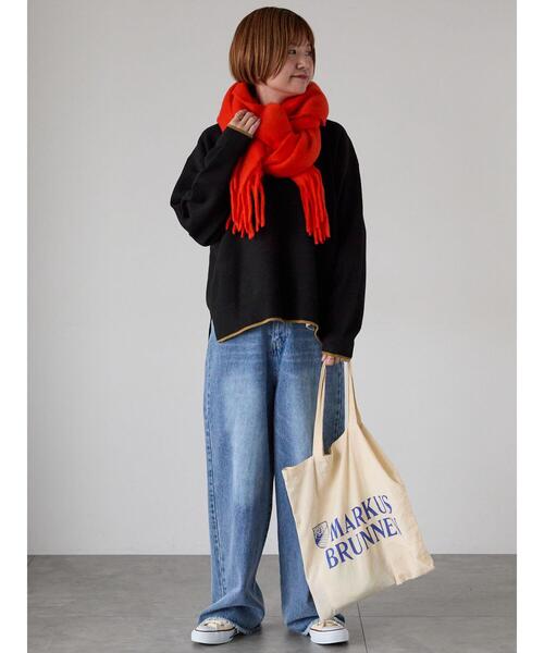 Lugnoncure（ルノンキュール）の「ソフトタッチソリッドマフラー（ストール/ショール・レディース・ブラック/ベージュ/レッド・F）」の4枚目の写真