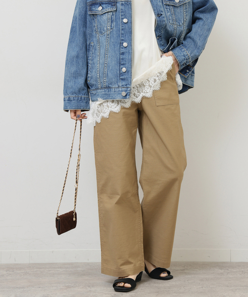 JOURNAL STANDARD relume（ジャーナルスタンダード　レリューム）の「《追加26》ワイドベイカーパンツ（カーゴパンツ・レディース・ブラウン/ネイビー/カーキ/ベージュ・36/34/38）」の2枚目の写真