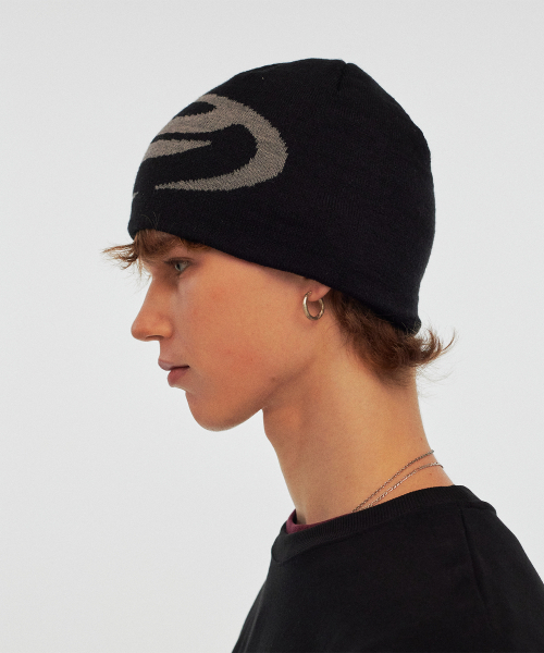 セール】Big Logo Jacquard Beanie [Black]（ニットキャップ/ビーニー
