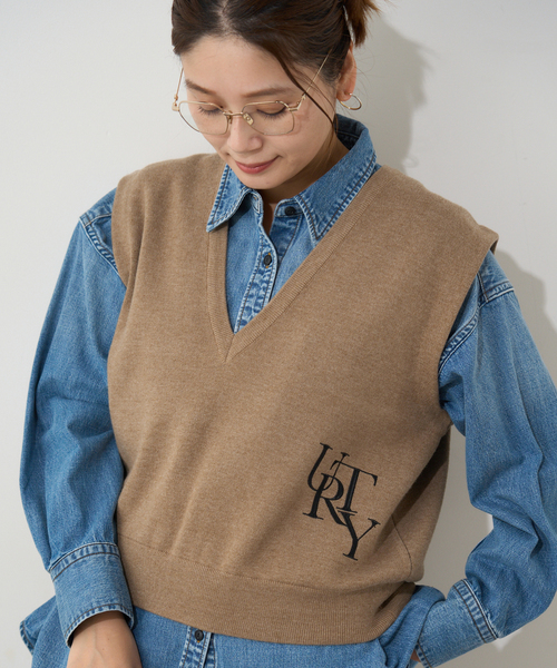 JOURNAL STANDARD（ジャーナルスタンダード）の「ダブルニット ベスト（ベスト・レディース・ベージュ/ネイビー・FREE）」の16枚目の写真