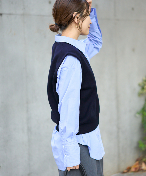 JOURNAL STANDARD（ジャーナルスタンダード）の「ダブルニット ベスト（ベスト・レディース・ベージュ/ネイビー・FREE）」の20枚目の写真