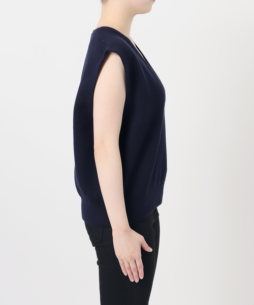 JOURNAL STANDARD（ジャーナルスタンダード）の「ダブルニット ベスト（ベスト・レディース・ベージュ/ネイビー・FREE）」の15枚目の写真