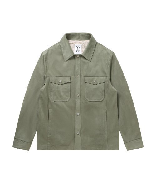 SOLEW(ソル)の「スエードアウターシャツ_ライトグリーン(その他アウター・メンズ・その他・SMALL/MEDIUM/LARGE/X-LARGE)」の1枚目の写真
