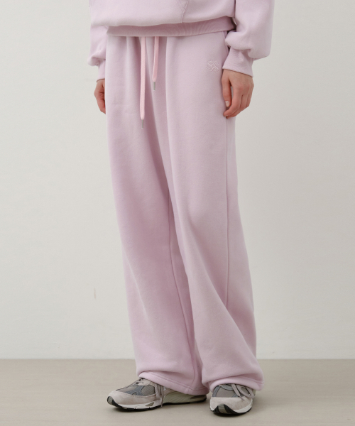 WEDNESDAYOASISFORWOMEN（ウェンズデー オアシス フォー ウーマン）の「W/ソフトパステル起毛ワイドストリングスウェットパンツ_BABY PINK(W25-PT31)（スウェットパンツ・レディース・ライトピンク・OS）」の2枚目の写真