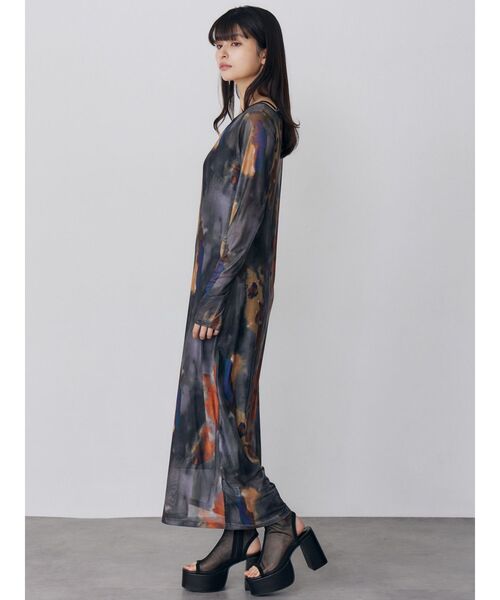 MURUA（ムルーア）の「レイヤードパターンシアーワンピース（ワンピース・レディース・グリーン/グレー・FREE）」の8枚目の写真