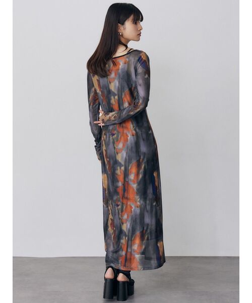 MURUA（ムルーア）の「レイヤードパターンシアーワンピース（ワンピース・レディース・グリーン/グレー・FREE）」の7枚目の写真