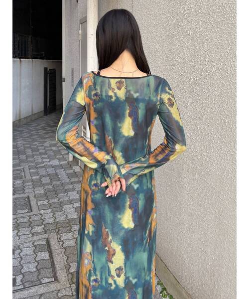 MURUA（ムルーア）の「レイヤードパターンシアーワンピース（ワンピース・レディース・グリーン/グレー・FREE）」の20枚目の写真