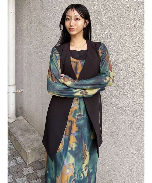 MURUA（ムルーア）の「レイヤードパターンシアーワンピース（ワンピース・レディース・グリーン/グレー・FREE）」の19枚目の写真