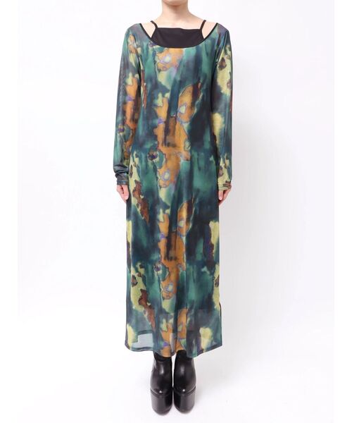 MURUA（ムルーア）の「レイヤードパターンシアーワンピース（ワンピース・レディース・グリーン/グレー・FREE）」の17枚目の写真