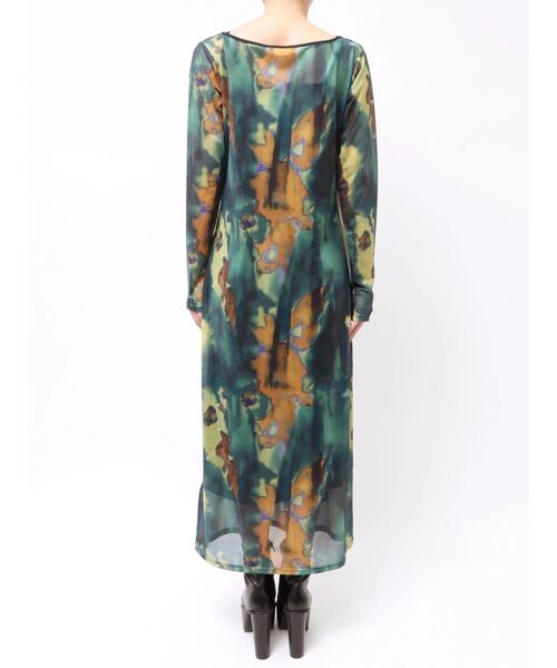 MURUA（ムルーア）の「レイヤードパターンシアーワンピース（ワンピース・レディース・グリーン/グレー・FREE）」の15枚目の写真