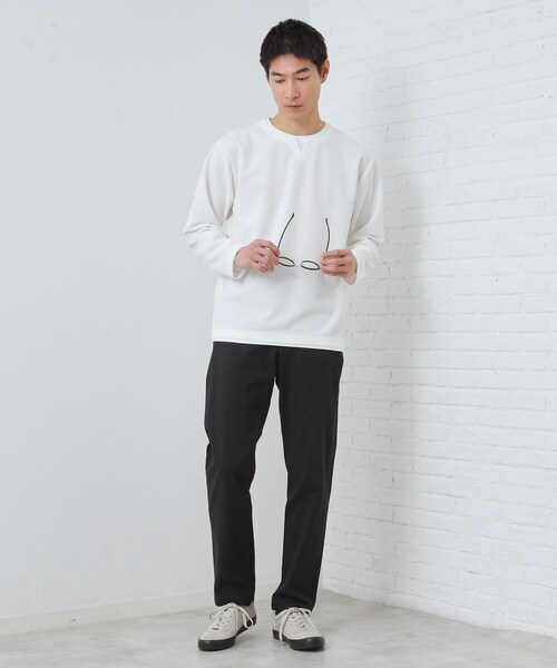 THE SHOP TK (ザ ショップ ティーケー )の「【1枚で手抜きに見えない】キーネック フェイクレイヤード長袖Tシャツ(Tシャツ/カットソー・メンズ・ネイビー/オフホワイト/ライトベージュ/ブラック・04/03/02)」の10枚目の写真