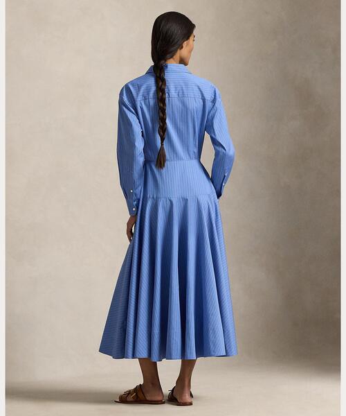 ストライプド コットン シャツドレス（シャツワンピース）｜POLO RALPH