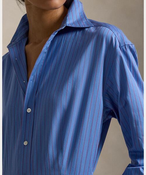 ストライプド コットン シャツドレス（シャツワンピース）｜POLO RALPH