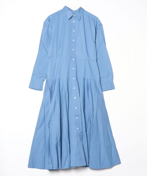 新品▪️ラルフローレン▪️シャツワンピース▪️4 水色　ホワイト ストライプド コットン シャツドレス（シャツワンピース）｜POLO RALPH