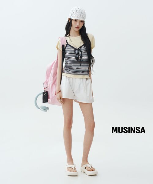 BLACKPURPLE(ブラックパープル)の「フェイズサギングショーツ Phase Sagging Shorts_White(その他パンツ・レディース・ホワイト・FREE)」の7枚目の写真
