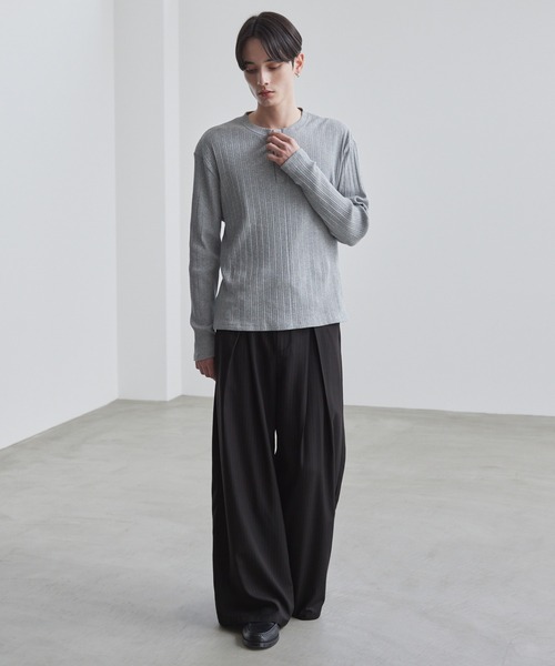 LUENNA(ルエナ)の「【LUENNA】Cross-Tuck Slacks / クロスタックスラックス(スラックス・メンズ・グレー系/ブラック系・L/M/S)」の18枚目の写真