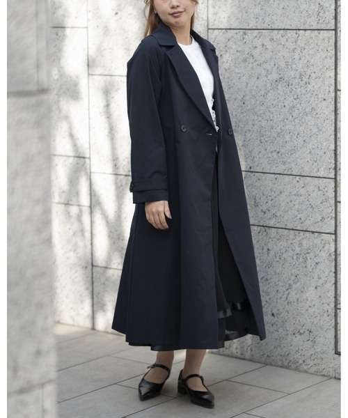 STRAWBERRY-FIELDS(ストロベリーフィールズ)の「2wayサーブルクロス撥水_2wayトレンチコート(トレンチコート・レディース・ネイビー/ベージュ・2)」の2枚目の写真