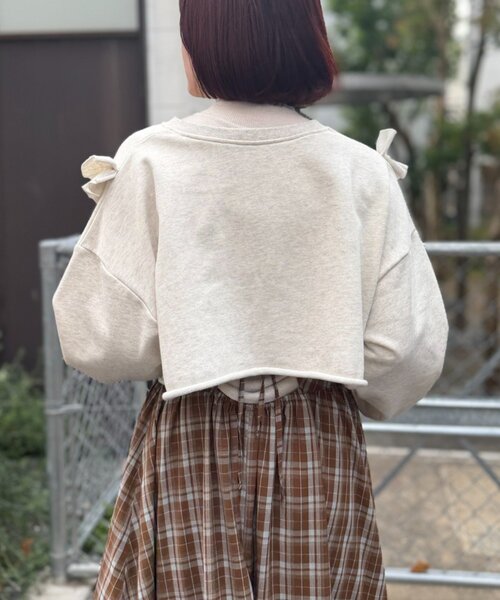 w closet（ダブルクローゼット）の「カレッジスウェットボレロ（Tシャツ/カットソー・レディース・アイボリー/ネイビー/グレー/ブルー・FREE）」の16枚目の写真