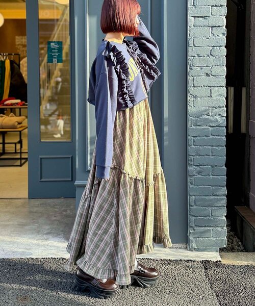 w closet（ダブルクローゼット）の「カレッジスウェットボレロ（Tシャツ/カットソー・レディース・アイボリー/ネイビー/グレー/ブルー・FREE）」の12枚目の写真