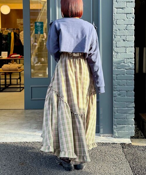 w closet（ダブルクローゼット）の「カレッジスウェットボレロ（Tシャツ/カットソー・レディース・アイボリー/ネイビー/グレー/ブルー・FREE）」の13枚目の写真