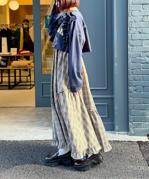 w closet（ダブルクローゼット）の「カレッジスウェットボレロ（Tシャツ/カットソー・レディース・アイボリー/ネイビー/グレー/ブルー・FREE）」の5枚目の写真