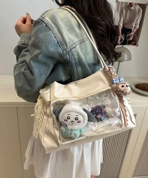 痛バ トートバッグ 痛バッグ 推し活 クリアポケット付き トートバッグ