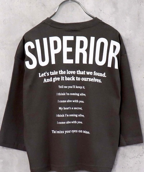 ZI-ON（ジーオン）の「キッズ オーバーサイズ 9分袖ロンT（スウェット・キッズ・ホワイト系その他4/チャコールグレー/ブラック系その他/ベージュ/ダークグリーン/ホワイト系その他3/ホワイト系その他/グレー系その他/ブラック/オフホワイト/ホワイト系その他2・130cm/140cm/120cm/110cm/160cm/150cm/130）」の9枚目の写真