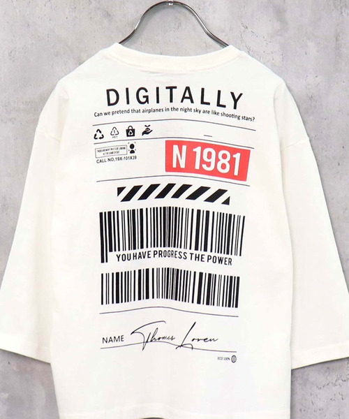 ZI-ON（ジーオン）の「キッズ オーバーサイズ 9分袖ロンT（スウェット・キッズ・ホワイト系その他4/チャコールグレー/ブラック系その他/ベージュ/ダークグリーン/ホワイト系その他3/ホワイト系その他/グレー系その他/ブラック/オフホワイト/ホワイト系その他2・130cm/140cm/120cm/110cm/160cm/150cm/130）」の4枚目の写真