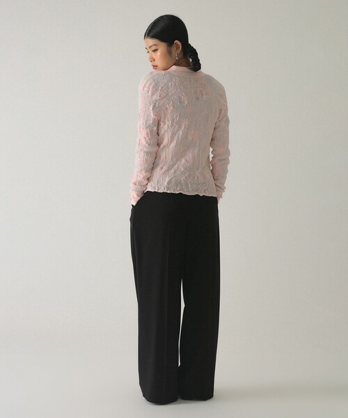 Ray BEAMS（レイビームス）の「ベルテッド ワイド パンツ（スラックス・レディース・ブラック/ブラウン・1/0）」の5枚目の写真