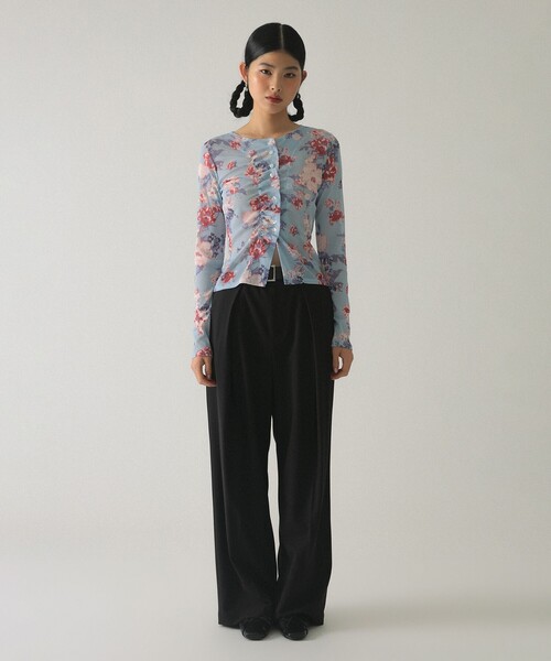 Ray BEAMS（レイビームス）の「ベルテッド ワイド パンツ（スラックス・レディース・ブラック/ブラウン・1/0）」の7枚目の写真