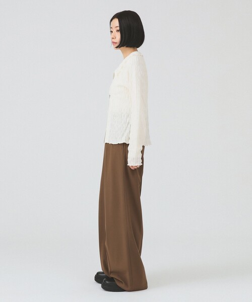 Ray BEAMS（レイビームス）の「ベルテッド ワイド パンツ（スラックス・レディース・ブラック/ブラウン・1/0）」の9枚目の写真