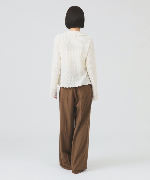 Ray BEAMS（レイビームス）の「ベルテッド ワイド パンツ（スラックス・レディース・ブラック/ブラウン・1/0）」の10枚目の写真