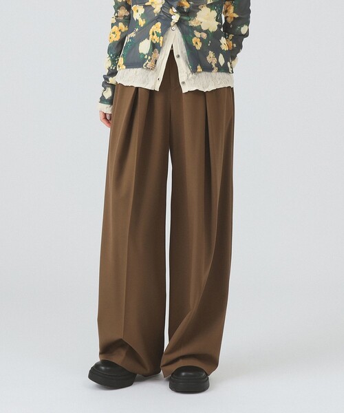 Ray BEAMS（レイビームス）の「ベルテッド ワイド パンツ（スラックス・レディース・ブラック/ブラウン・1/0）」の16枚目の写真