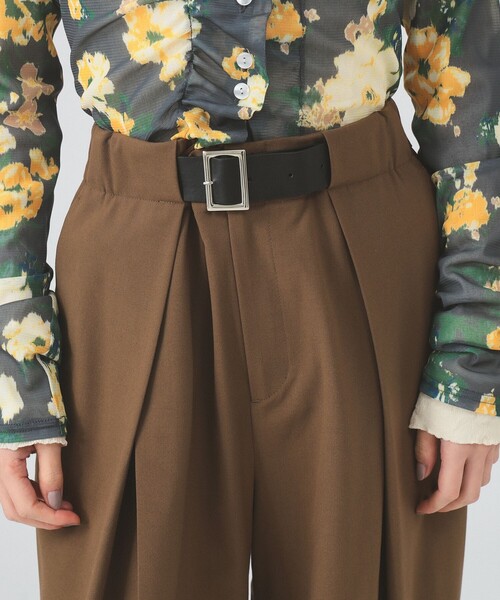 Ray BEAMS（レイビームス）の「ベルテッド ワイド パンツ（スラックス・レディース・ブラック/ブラウン・1/0）」の20枚目の写真