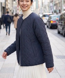 Ocean Pacific（オーシャンパシフィック）の「【OP:オーピー】レディース 柄ボア×キルティングリバーシブル　ノーカラージャケット　ブルゾン　民族柄　キルト（その他アウター）」