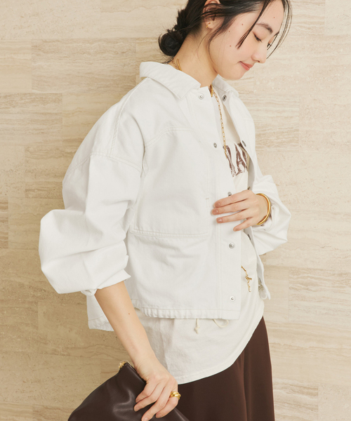 plage（プラージュ）の「JOHNBULL / ジョンブル 別注 ブルゾン（デニムジャケット・レディース・ネイビー/ホワイト・FREE）」の13枚目の写真