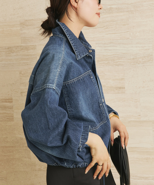 plage（プラージュ）の「JOHNBULL / ジョンブル 別注 ブルゾン（デニムジャケット・レディース・ネイビー/ホワイト・FREE）」の3枚目の写真