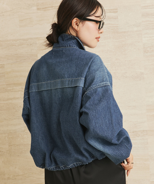 plage（プラージュ）の「JOHNBULL / ジョンブル 別注 ブルゾン（デニムジャケット・レディース・ネイビー/ホワイト・FREE）」の4枚目の写真