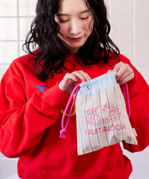 FRUIT OF THE LOOM（フルーツオブザルーム）の「FRUIT OF THE LOOM × FREAK'S STORE/フルーツオブザルーム 別注 マルチストライプ 巾着バッグ/配色カラー巾着バッグ（ポーチ）」