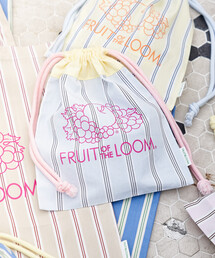 FRUIT OF THE LOOM（フルーツオブザルーム）の「FRUIT OF THE LOOM × FREAK'S STORE/フルーツオブザルーム 別注 マルチストライプ 巾着バッグ/配色カラー巾着バッグ（ポーチ）」