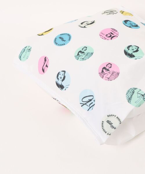 FRUIT OF THE LOOM(フルーツオブザルーム)の「VINTAGE Kellogg's shopping bag / ケロッグコラボ レトロデザイン ショッピングバッグ(エコバッグ/サブバッグ・メンズ・ホワイト/ピンク/オフホワイト/ブルー・FREE)」の12枚目の写真