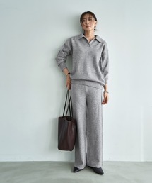 滑らかもっちりスキッパーニットセットアップ