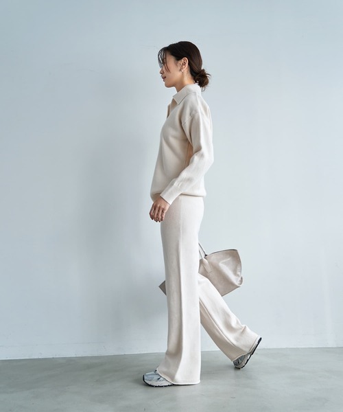 STYLE DELI(スタイルデリ)の「滑らかもっちりスキッパーニットセットアップ(ニット/セーター・レディース・グレー/ブラック/ホワイト系・FREE)」の13枚目の写真