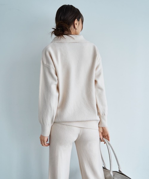 STYLE DELI(スタイルデリ)の「滑らかもっちりスキッパーニットセットアップ(ニット/セーター・レディース・グレー/ブラック/ホワイト系・FREE)」の14枚目の写真