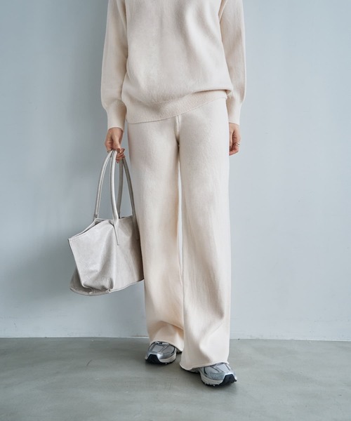 STYLE DELI(スタイルデリ)の「滑らかもっちりスキッパーニットセットアップ(ニット/セーター・レディース・グレー/ブラック/ホワイト系・FREE)」の17枚目の写真