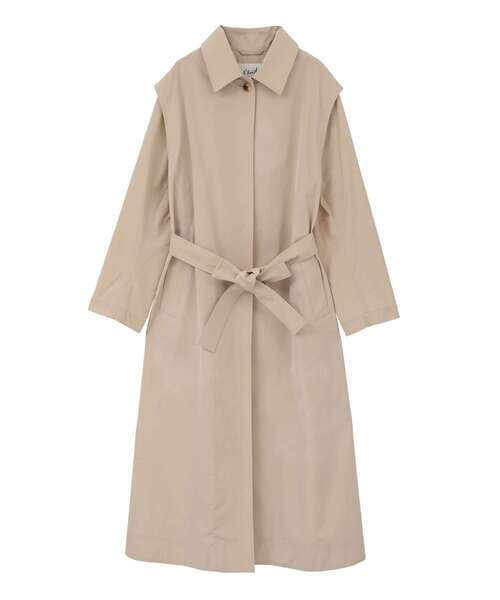 martinique（マルティニーク）の「【l’heritage martinique/レリタージュ マルティニーク】テクニカルコットンタフタステンカラーコート（ステンカラーコート・レディース・ライトベージュ/グリーン系その他・FREE）」の2枚目の写真