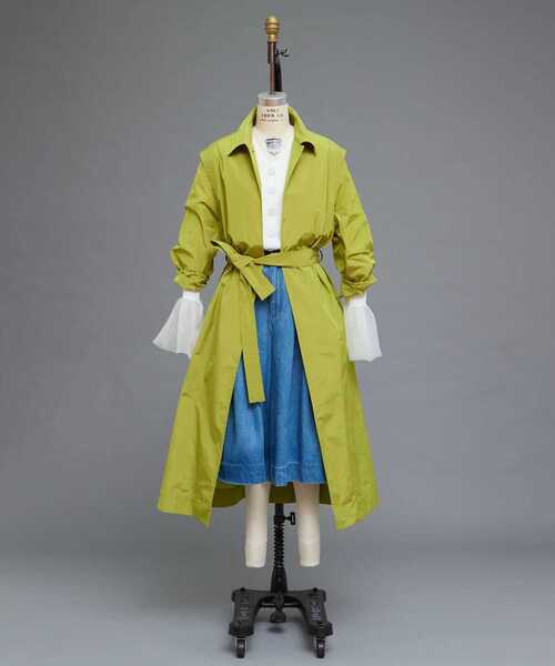 martinique（マルティニーク）の「【l’heritage martinique/レリタージュ マルティニーク】テクニカルコットンタフタステンカラーコート（ステンカラーコート・レディース・ライトベージュ/グリーン系その他・FREE）」の3枚目の写真