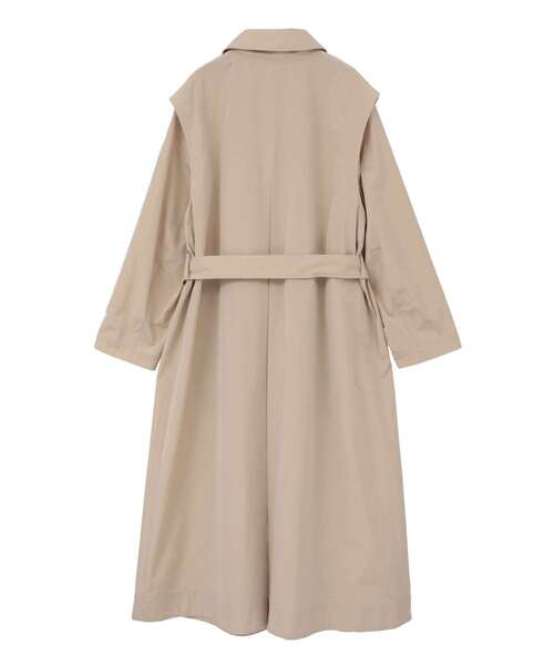 martinique（マルティニーク）の「【l’heritage martinique/レリタージュ マルティニーク】テクニカルコットンタフタステンカラーコート（ステンカラーコート・レディース・ライトベージュ/グリーン系その他・FREE）」の4枚目の写真