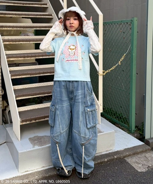 Candy Stripper（キャンディストリッパー）の「【COROCOROKURIRIN】STRAWBERRY TEE（Tシャツ/カットソー・レディース・ブラック/ライトブルー/オフホワイト・FREE）」の13枚目の写真